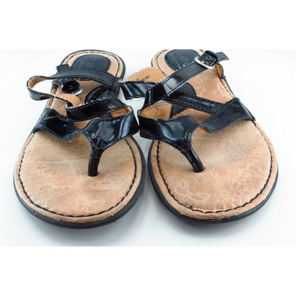 Born concept Flip‎ Flops Black Synthetic Women Shoes Size 8 Medium - Picture 2 of 6